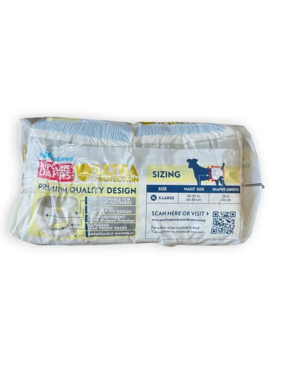 Paw Inspired NIP Dog Super Absorbent Disposable Diapers Size XL- 20ct
